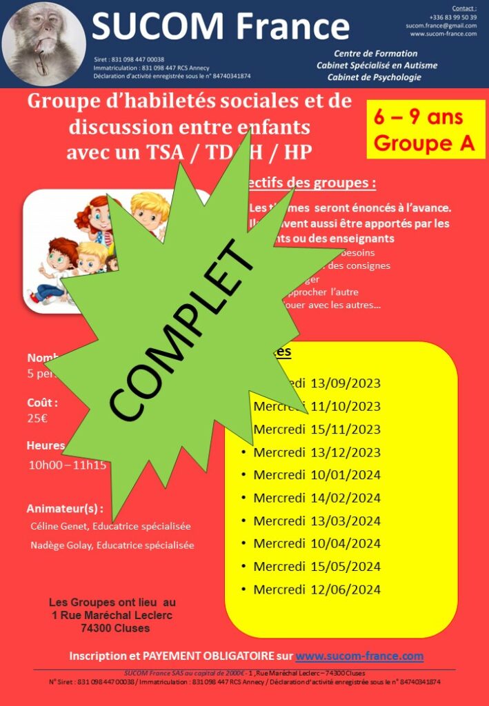 Sucom Groupe de paroles et habiletés sociales – SUCOM FRANCE