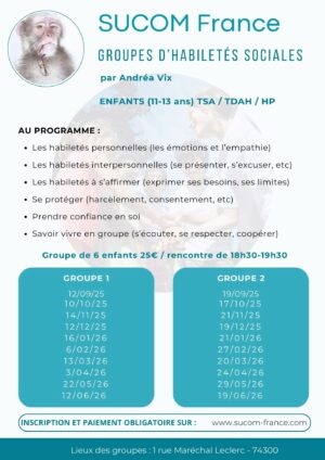 Groupe Habiletés Sociales enfants de 11 à 13 ans (Groupe 1)